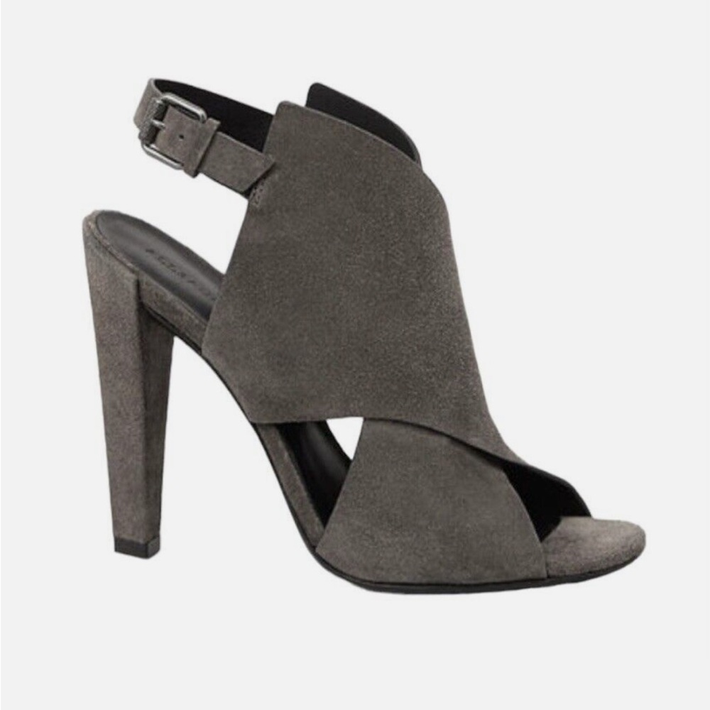 All Saints Gray Suede Women's Heeled Sandals